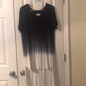 Blue ombré high low shirt